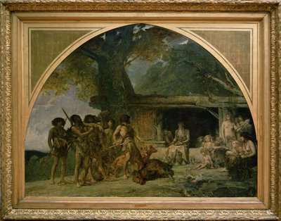 The Stone Age, returning from a bear hunting, 1882 by Fernand Cormon